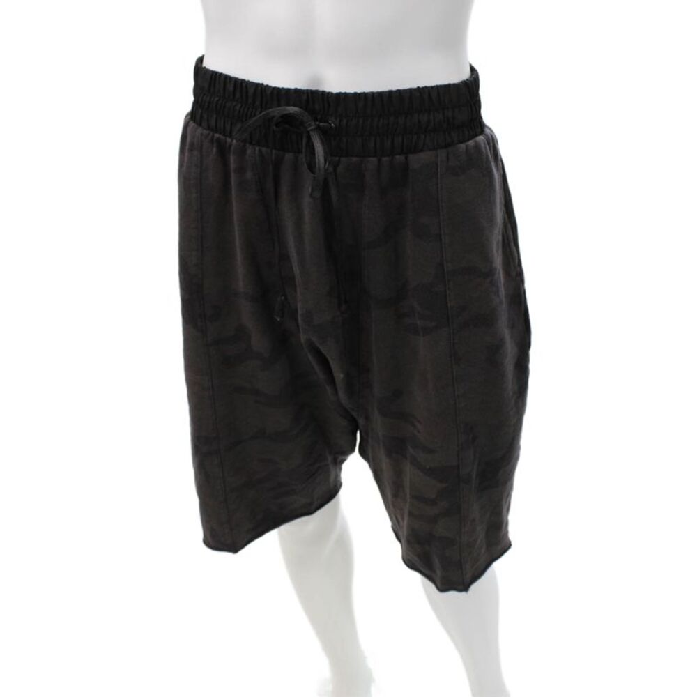 Daniel Patrick Mens Sweat Shorts Black Camo Cotton Drawstring Size XL